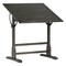 Vintage Solid Wood Drawing, Drafting Table with 36" Adjustable Tilting Top - Distressed Black
